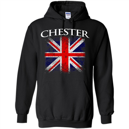 Chester England British Flag T-shirt Black