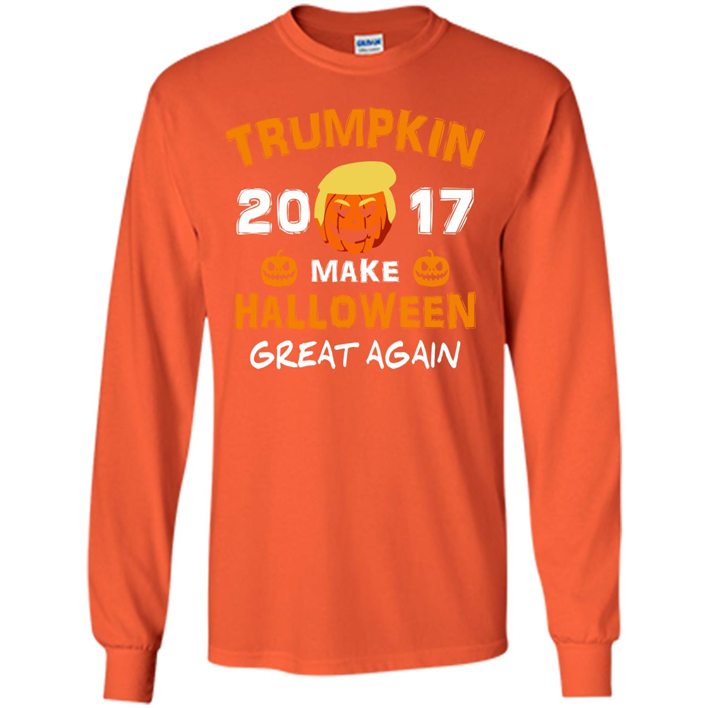 Halloween T-shirt Trumpkin 2017 Make Halloween Great Again T-shirt Orange