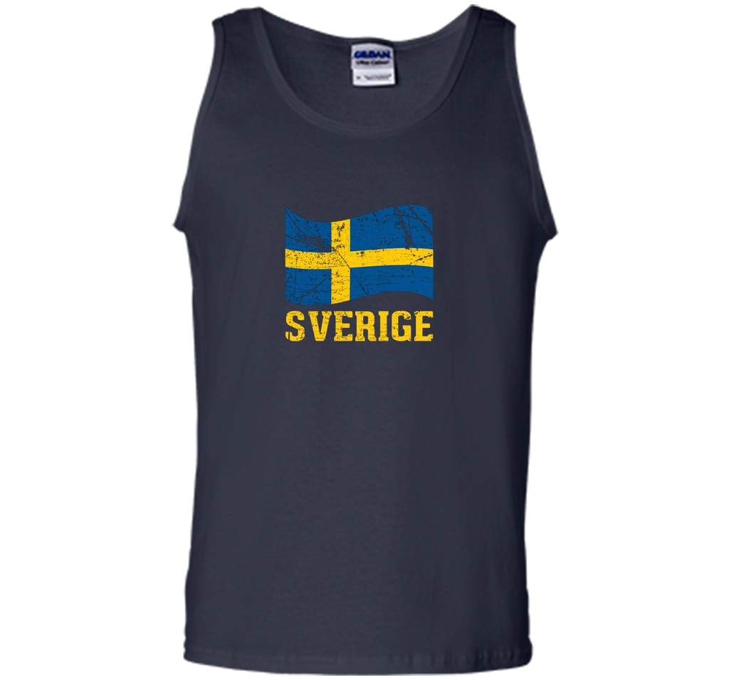 Swedish Flag, Sverige Souvenir Vintage T-Shirt t-shirt Navy