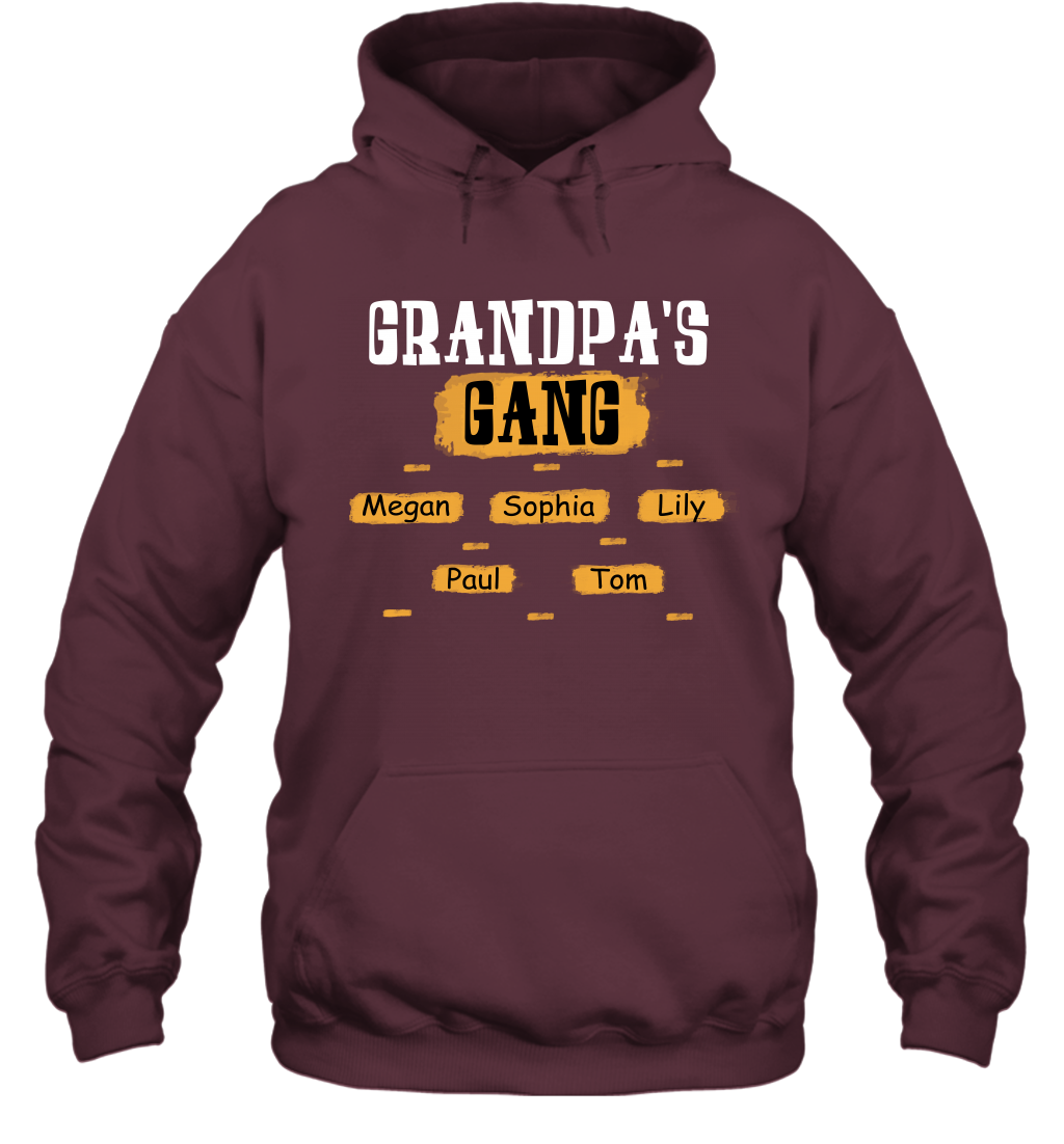 Grandpa's Gangs (Customized Name) Hoodie Hoodie Maroon