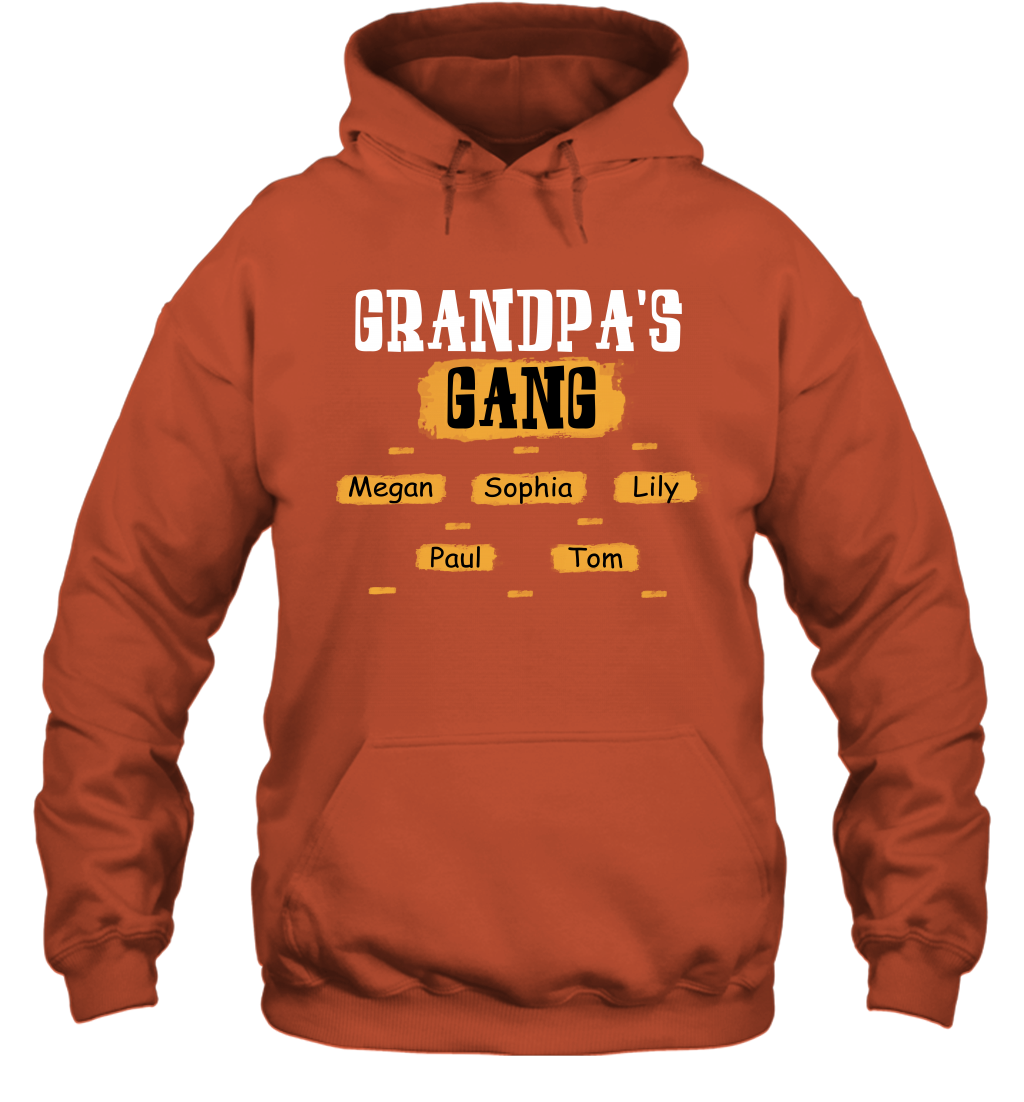 Grandpa's Gangs (Customized Name) Hoodie Hoodie Orange