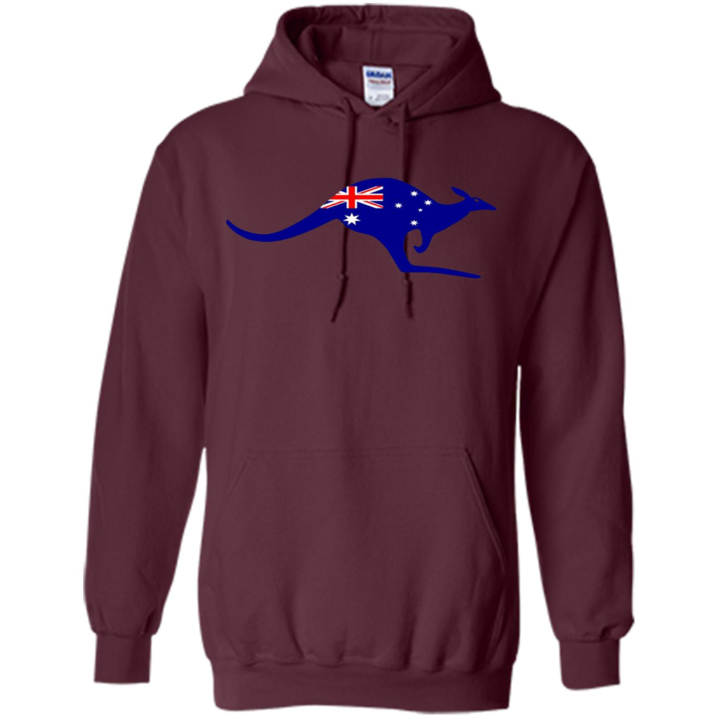 Australian Flag Kangaroo T-shirt Australia Vacation T-shirt Maroon