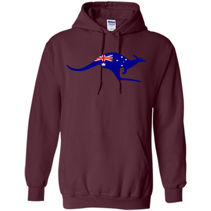 Australian Flag Kangaroo T-shirt Australia Vacation T-shirt Maroon