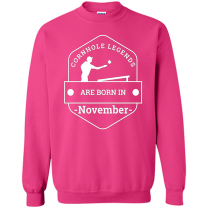 Cornhole Legends Are Born In November T-shirt Heliconia