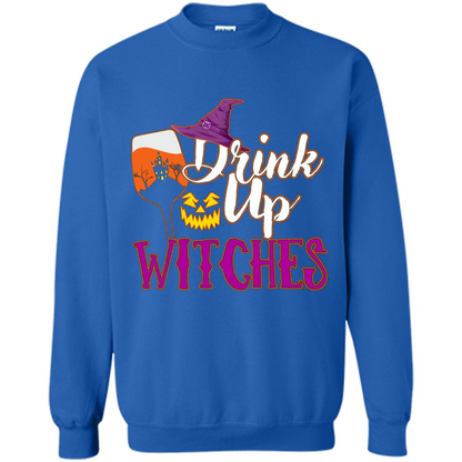 Drink Up Witches T Shirt Funny Halloween Costume Royal