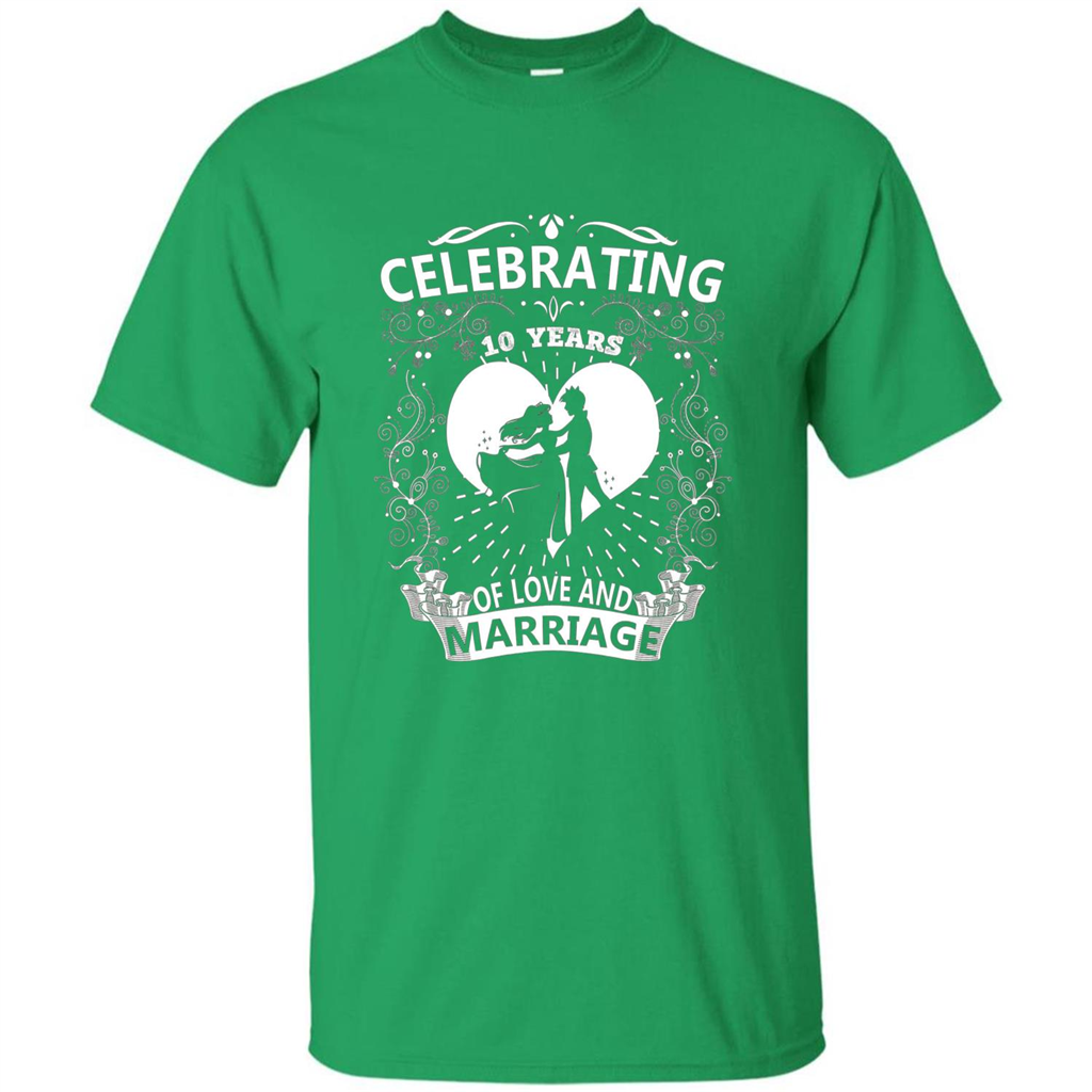 Celebrating 10 Years Wedding Anniversary Tshirt Irish Green