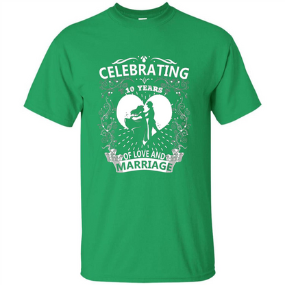 Celebrating 10 Years Wedding Anniversary Tshirt Irish Green