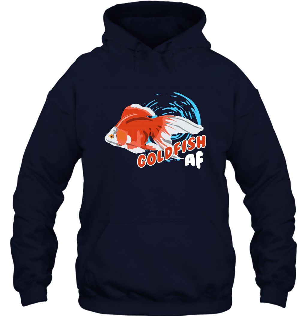 Goldfish AF Fish Shirt Hoodie Hoodie Navy