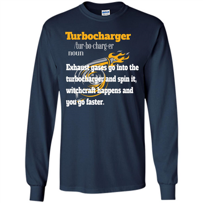 Car Lover T-shirt Turbocharger Exhaust Gases Go Into The Turbocharger Navy