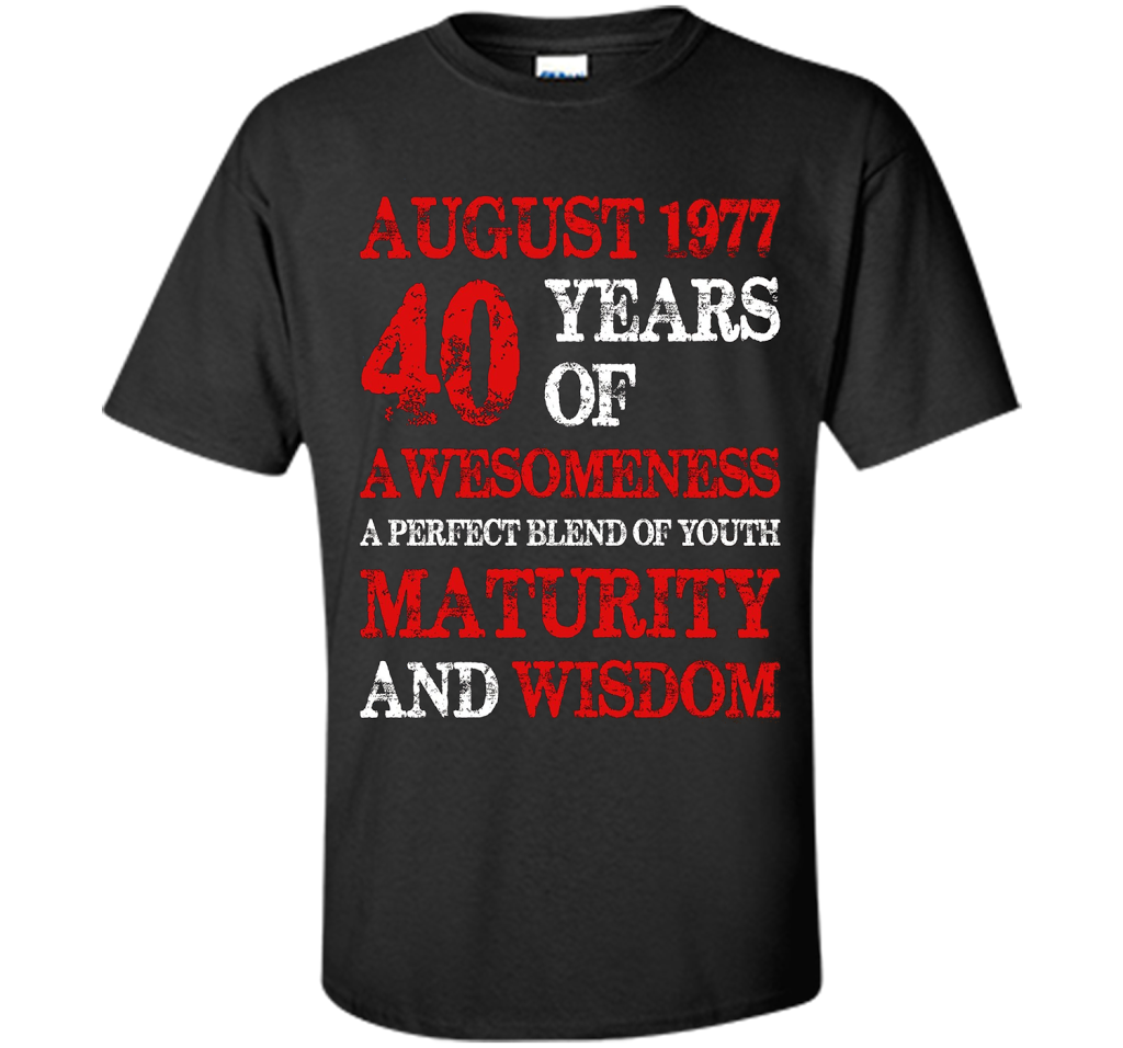Vintage Limited August 1977 Edition - 40th Birthday Gift shirt Black