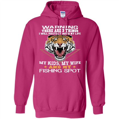 Fisherman T-shirt Warning There Are 3 Things I Will Protect With My Life Heliconia