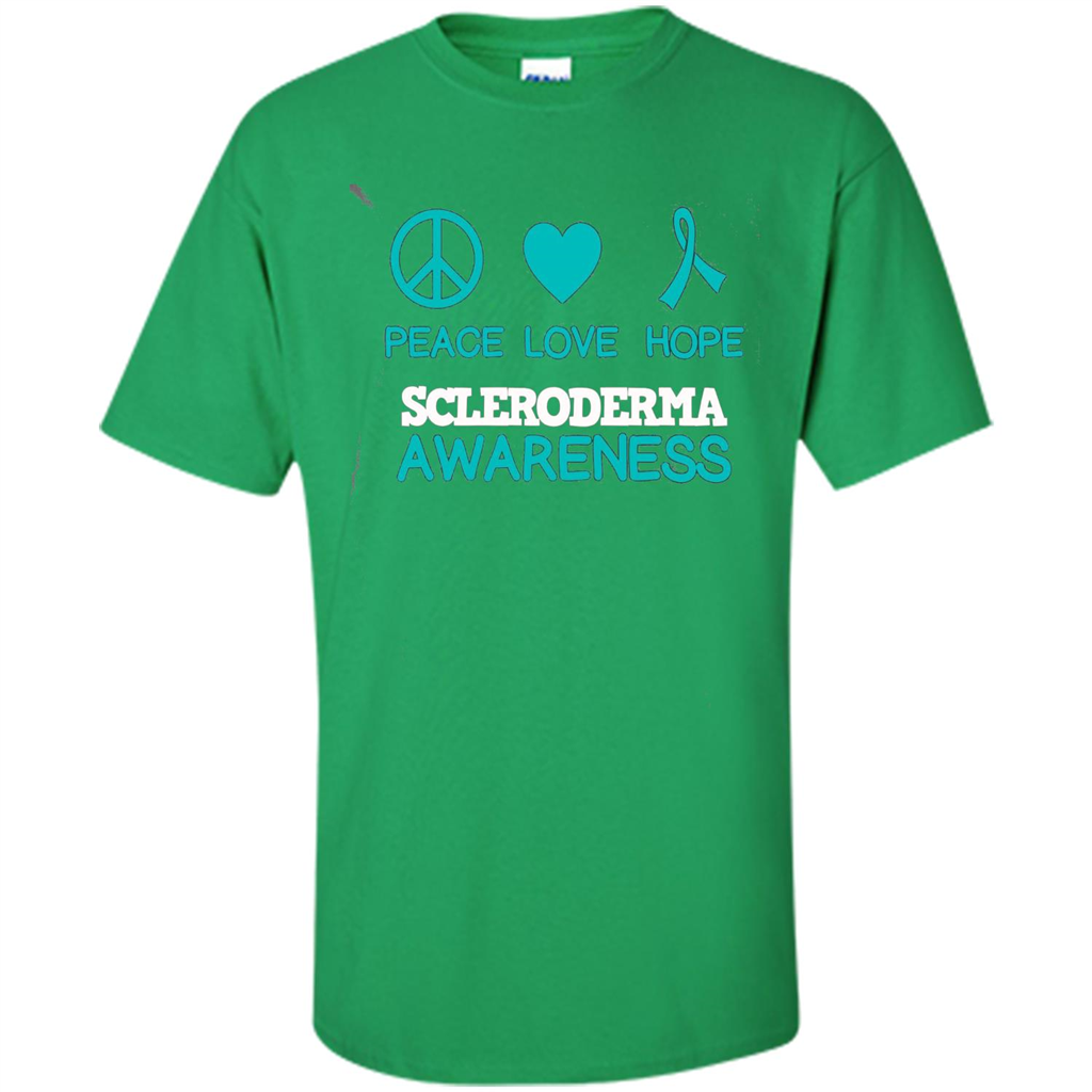 Scleroderma Awareness Ribbon Support T-shirt Peace Love Hope T-shirt Irish Green