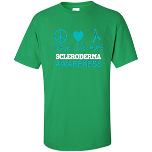 Scleroderma Awareness Ribbon Support T-shirt Peace Love Hope T-shirt