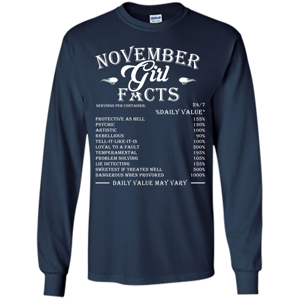 November Girl Facts T-shirt Navy