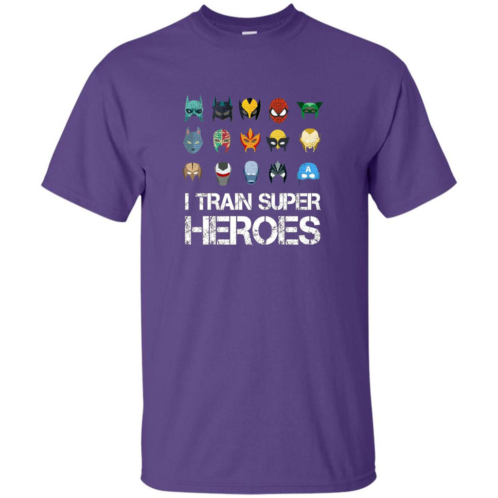 I Train Super Heroes T-shirt Purple