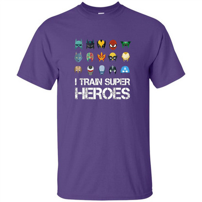 I Train Super Heroes T-shirt Purple