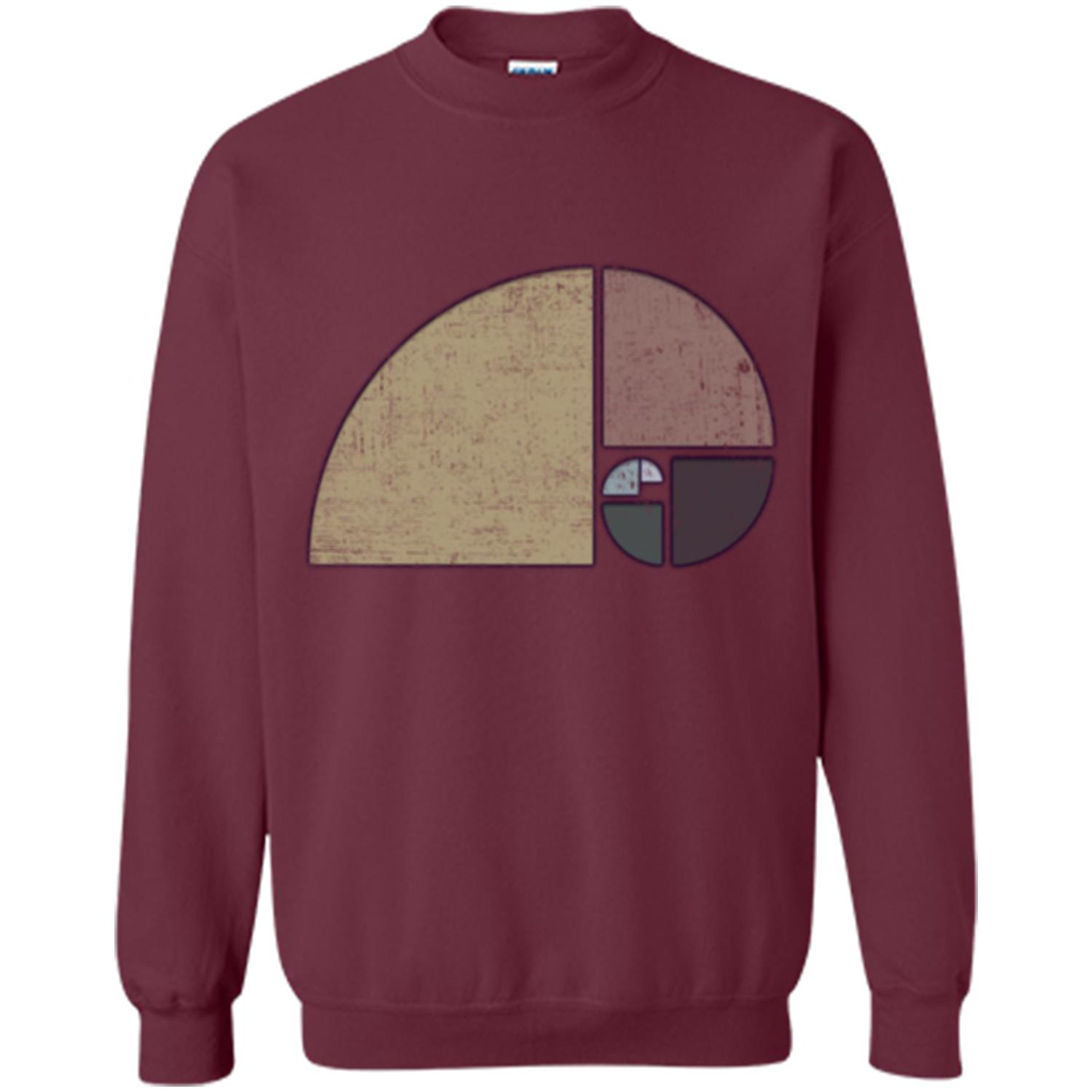 Distressed Geometric Fibonacci Spiral T-sihrt Maroon