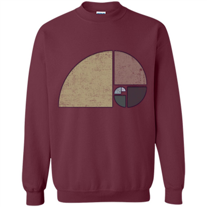 Distressed Geometric Fibonacci Spiral T-sihrt Maroon
