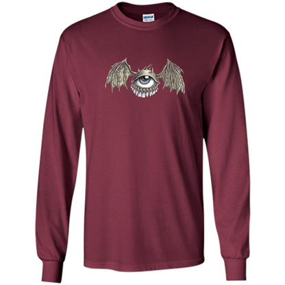 Eyebat T-shirt Scary Halloween Tshirt Maroon