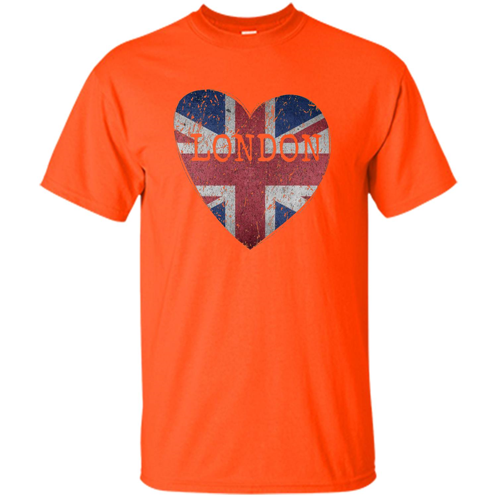 London Flag UK Heart T-shirt Orange