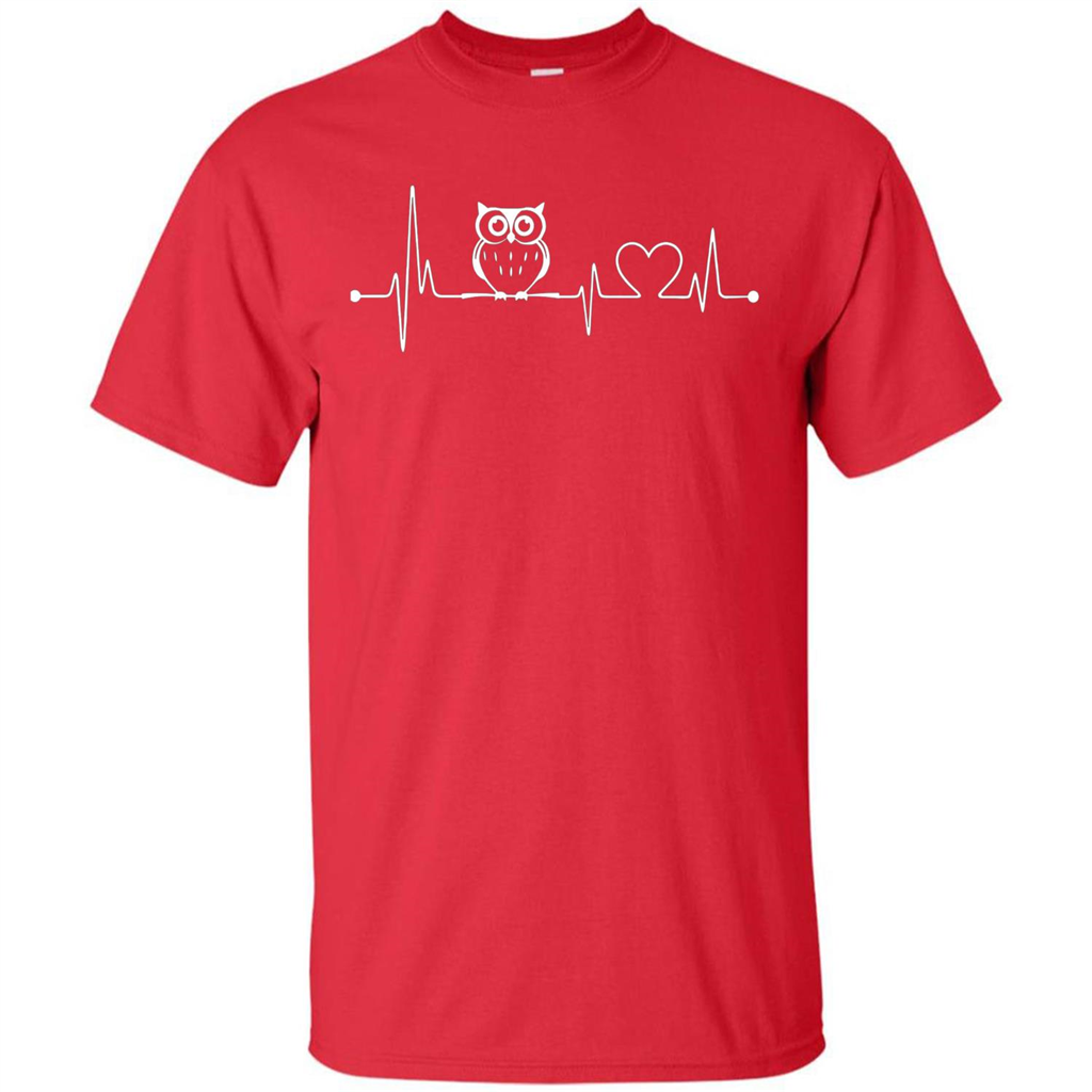 Heartbeat Owl T-shirt Love Owl T-shirt Red