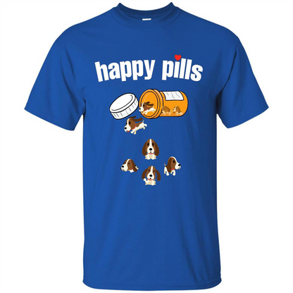 Dog Lover T-shirt Happy Pills T-shirt Royal
