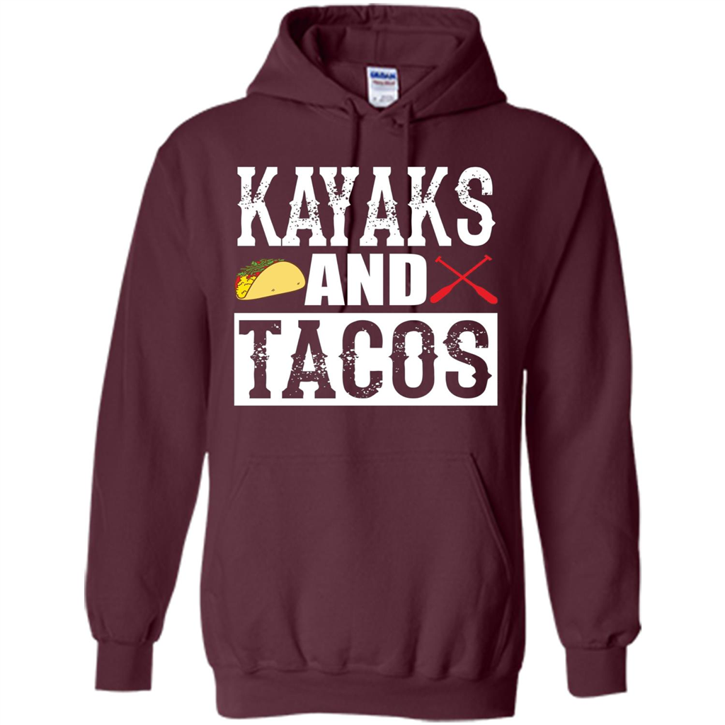 Funny Taco T-shirt Kayaks and Tacos Maroon