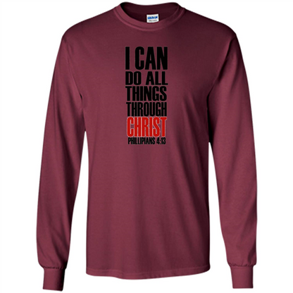 Christian T-Shirt I Can Do All Things Through Christ Maroon