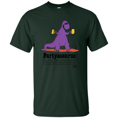 Partyasaurus T-shirt Party Asaurus Forest Green