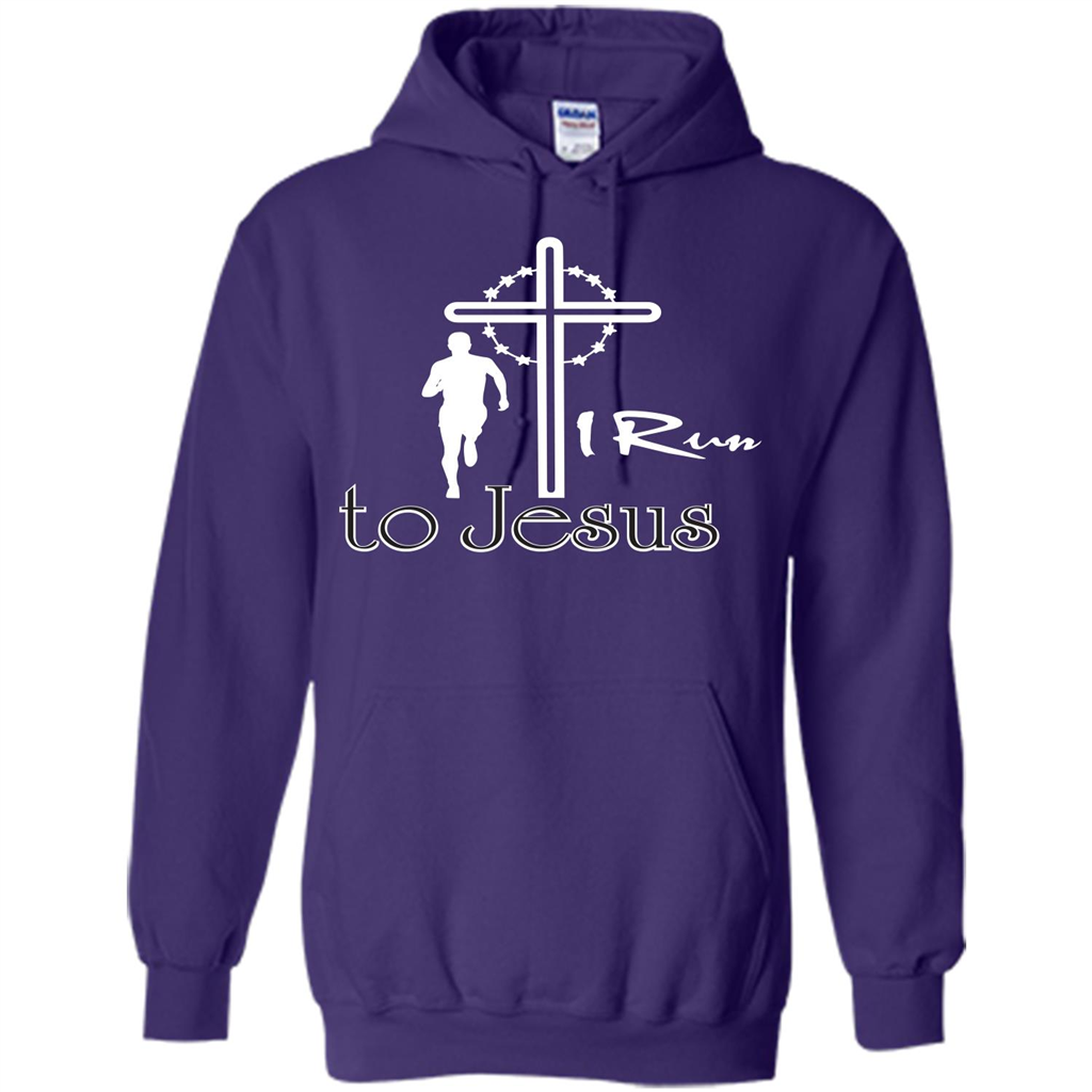 Christian T-shirt I Run To Jesus T-shirt Purple
