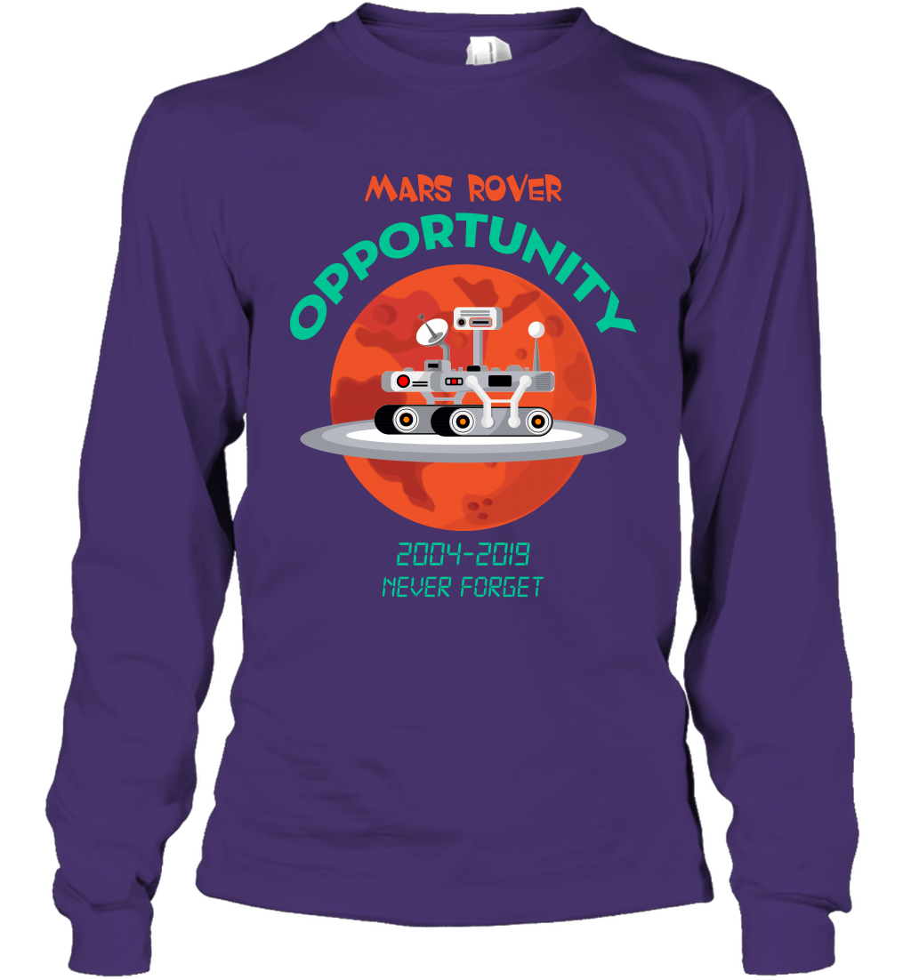 Mars Rover Opportunity Never Forget Shirt Long Sleeve T-Shirt Long Sleeve T-Shirt Purple