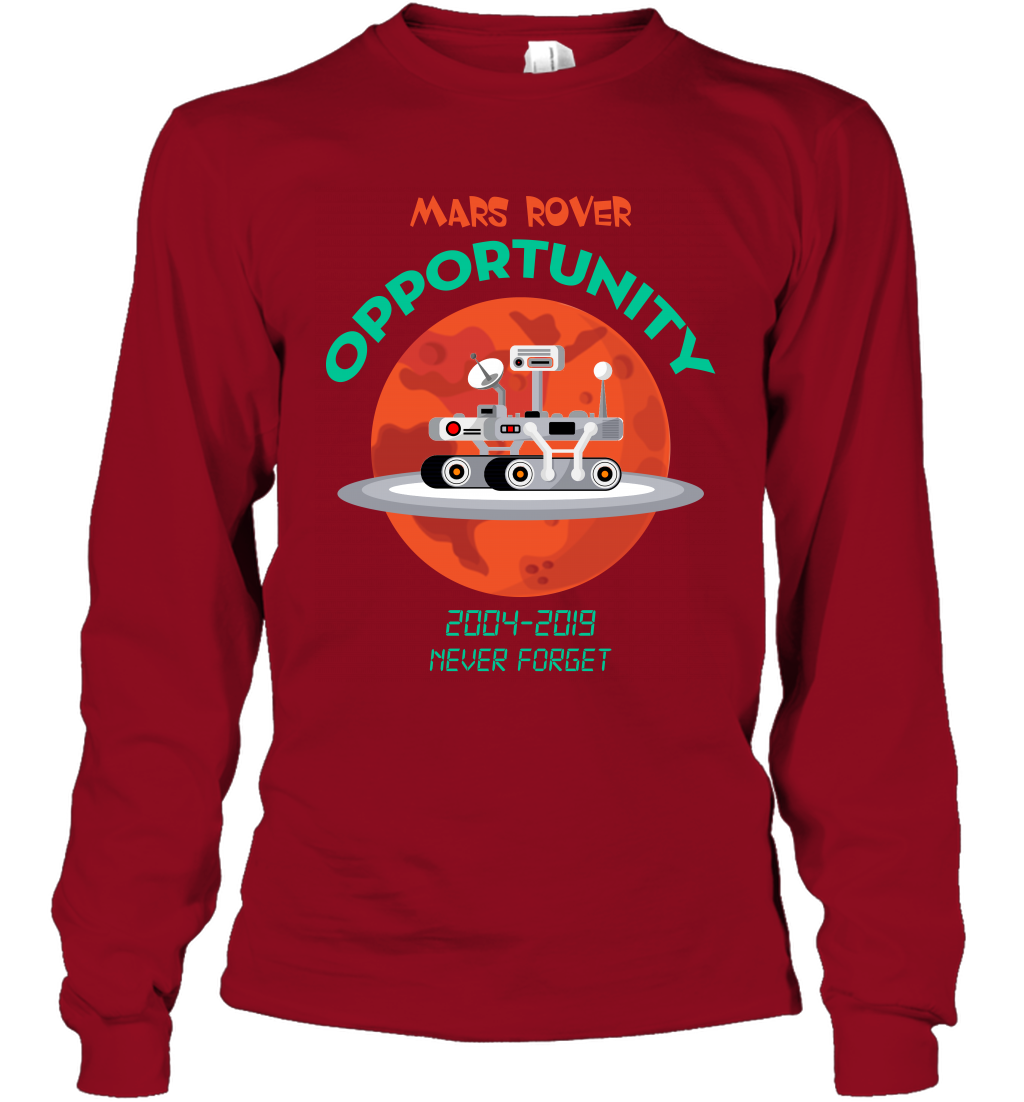 Mars Rover Opportunity Never Forget Shirt Long Sleeve T-Shirt Long Sleeve T-Shirt Cardinal Red