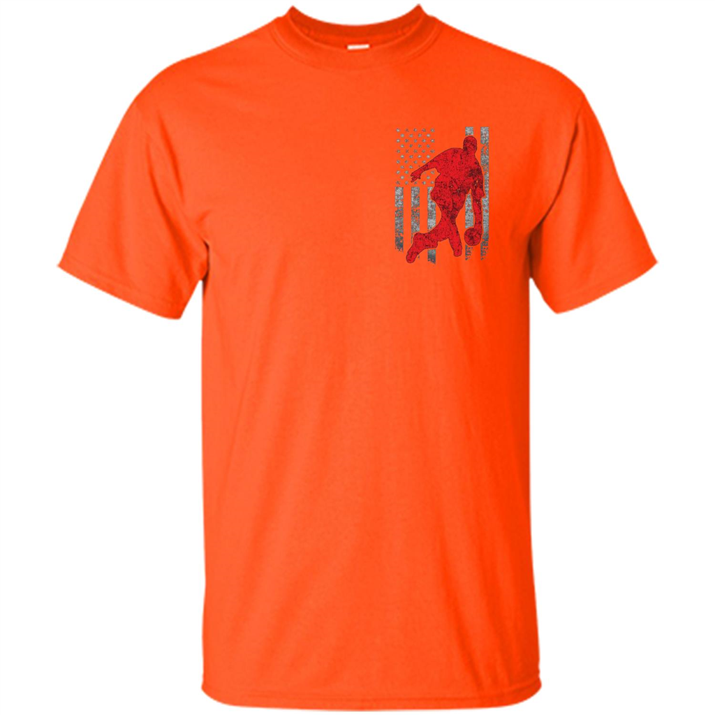Bowling Man T-shirt - American Flag Bowling T-shirt Orange