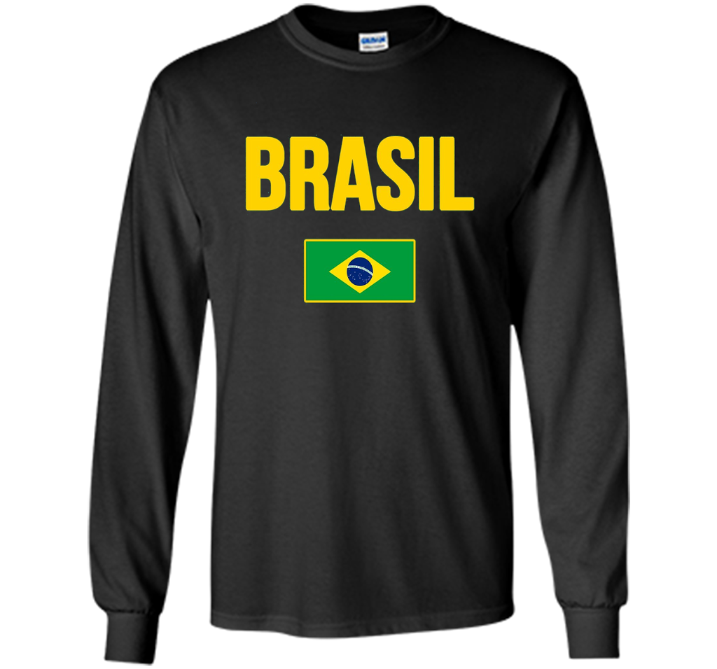 BRASIL T-shirt Brazilian National Country Flag Tee Camiseta cool shirt Black