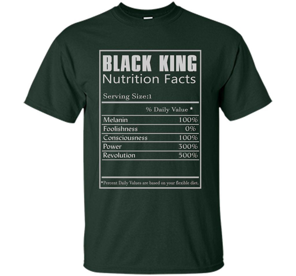 Black King Nutrition Facts T-shirt Forest Green