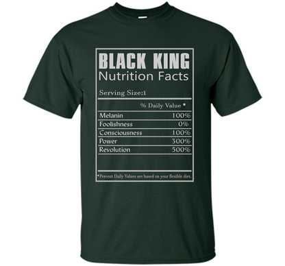 Black King Nutrition Facts T-shirt Forest Green