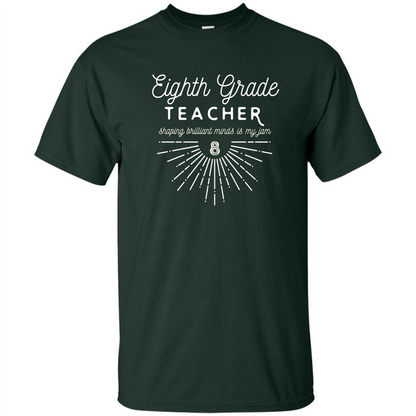 Teacher T-Shirts by F5 Eighth Grade Teacher T-shirt Forest Green