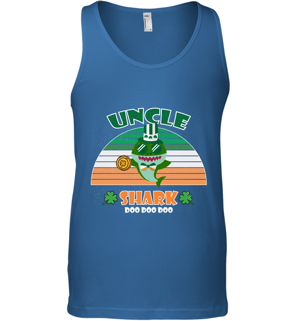 Irish Uncle Shark Saint Patricks Day Family Shirt Tank Top Royal