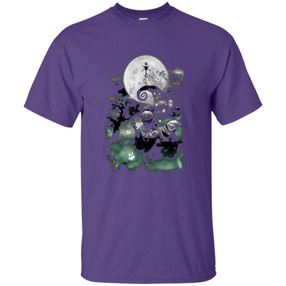 The Nightmare Before Christmas Haunted Scene T-Shirt Purple