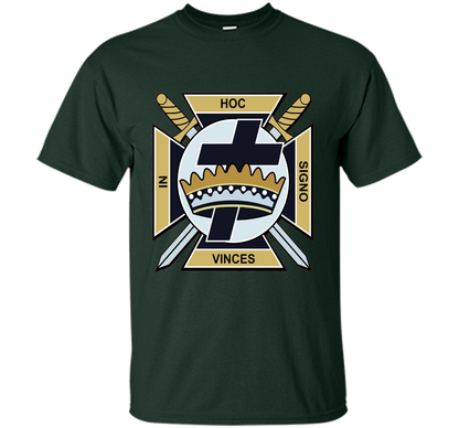 Mens Knights Templar T Shirt Masonic Tee shirt Forest Green
