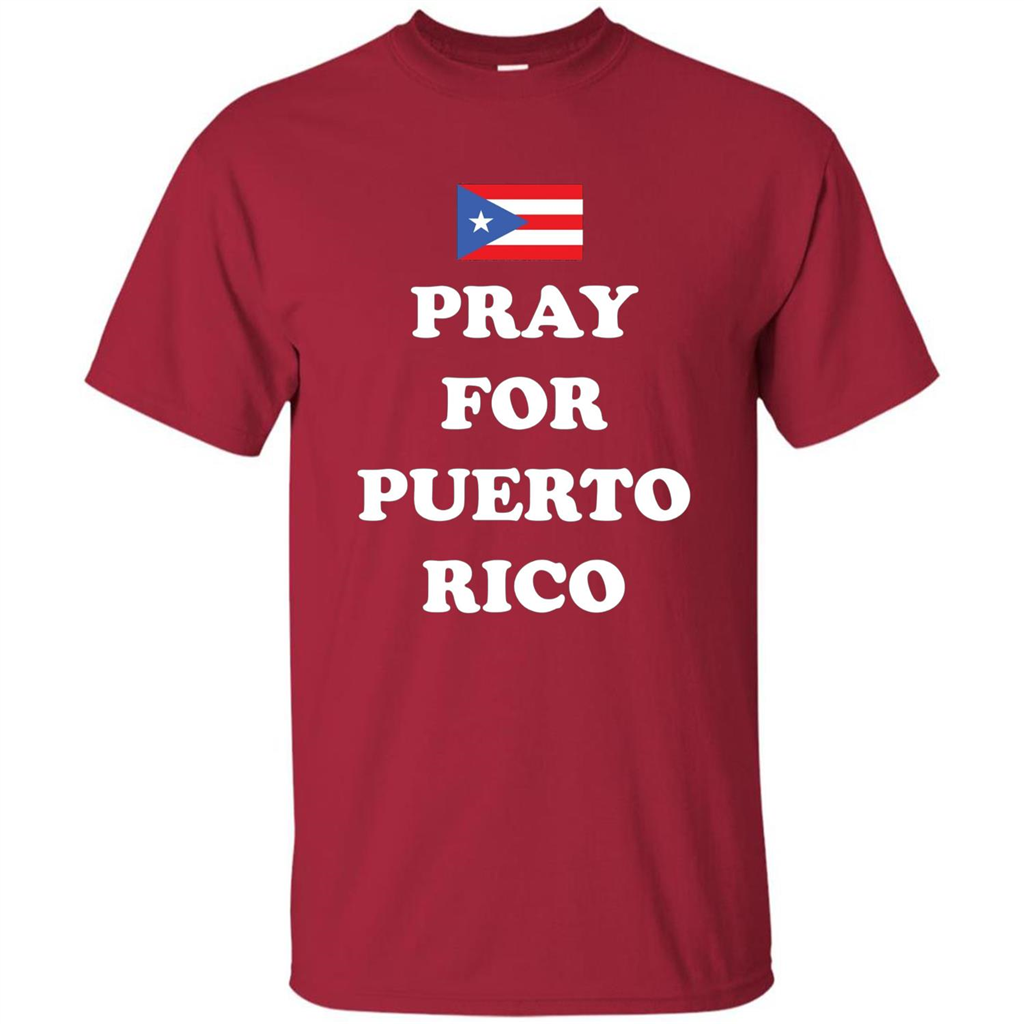 Pray For Puerto Rico Support T-Shirt Cardinal