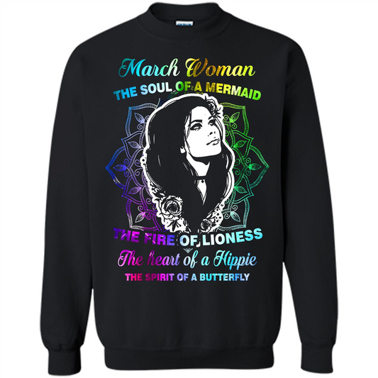 March Woman T-shirt The Heart Of A Hippie Black