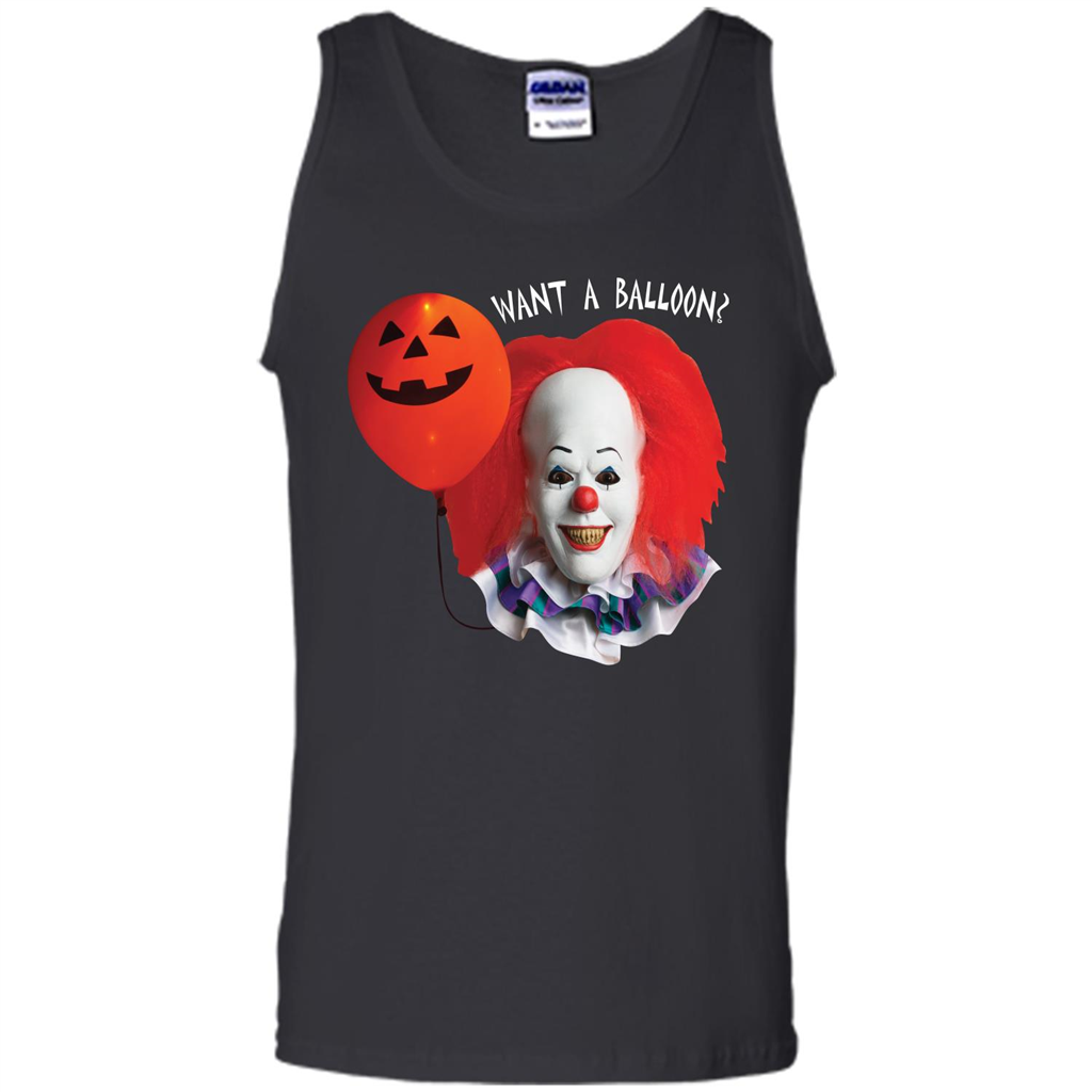 Halloween T-shirt Want A Balloon T-shirt Black