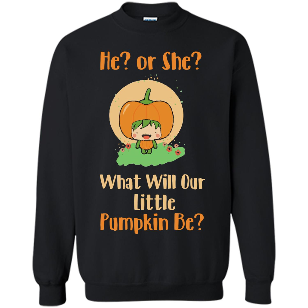 Halloween T-shirt What Will Our Little Pumpkin Be T-shirt Orange
