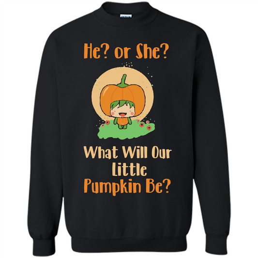 Halloween T-shirt What Will Our Little Pumpkin Be T-shirt Orange