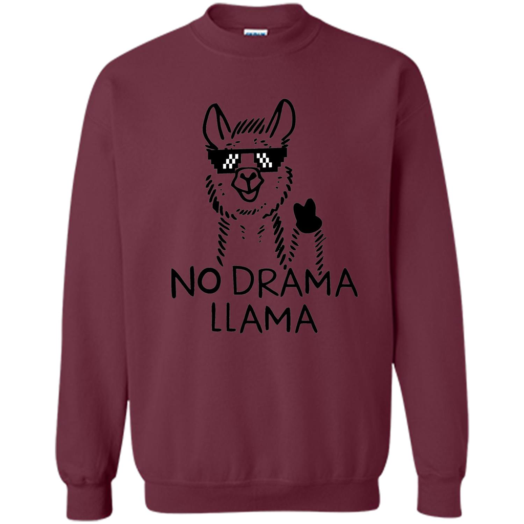 Funny No Drama Llama T-shirt Maroon