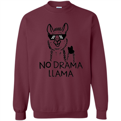 Funny No Drama Llama T-shirt Maroon