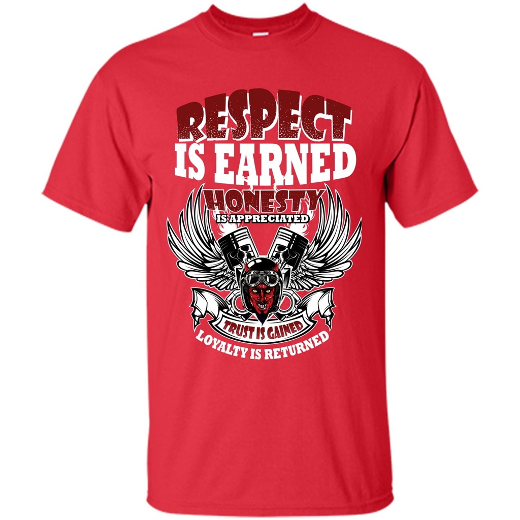 Motor T-shirt Trust Is Gained Loyalty Is Returned Red