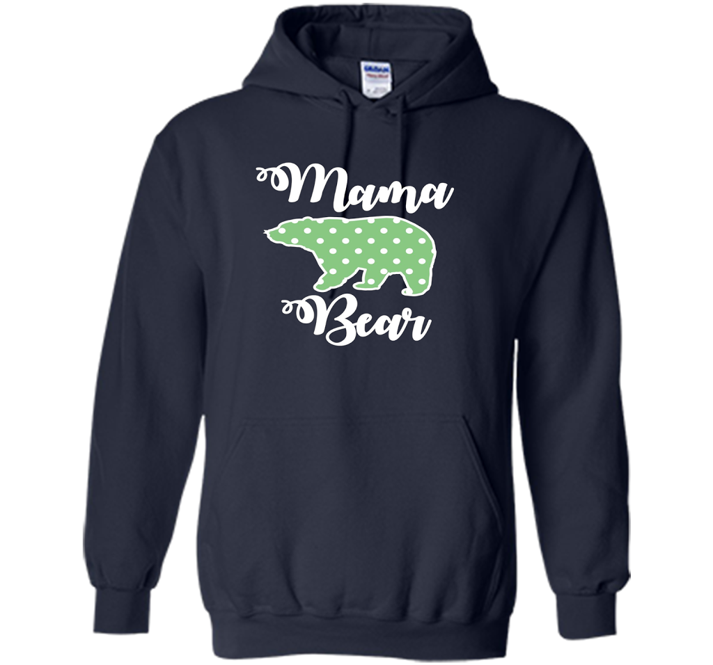Women's Mama Bear T-Shirt | Mama Bear Polka Dot Shirt shirt Navy