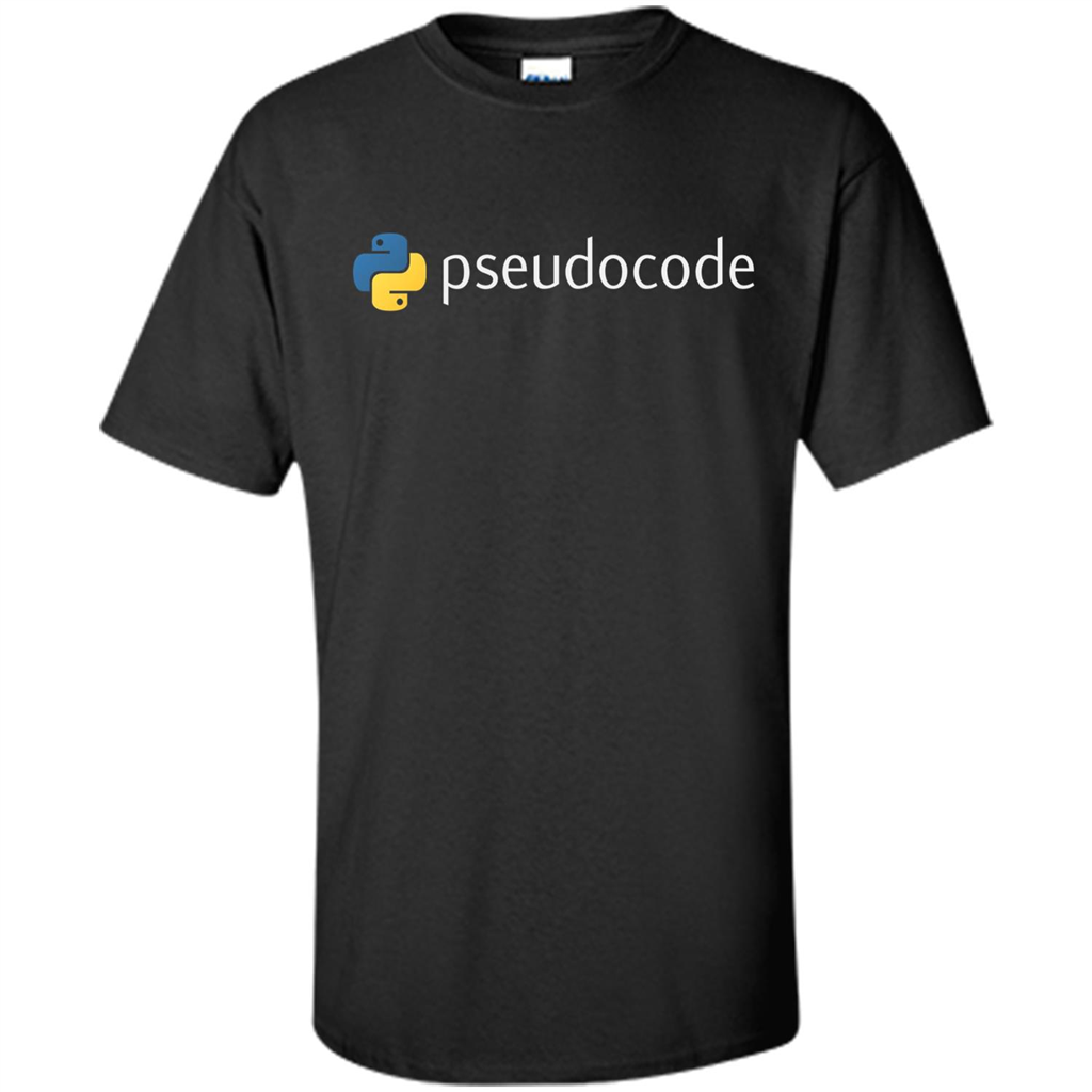 Funny Python Programming Pseudocode T-shirt Black